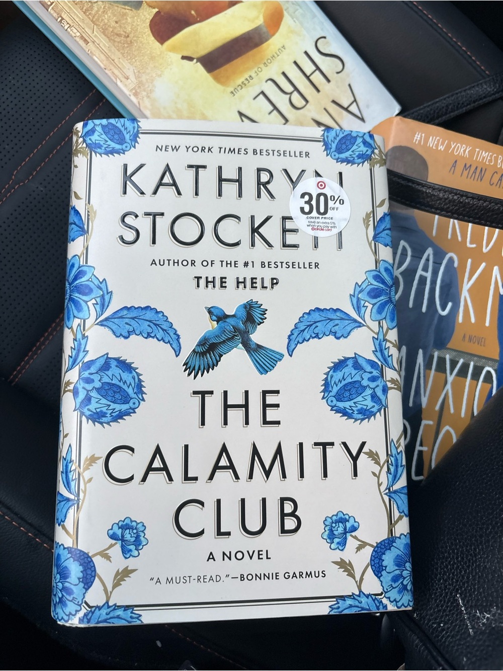 Blue Floral Hardcover Book Sleeve - The Calamity Club by Kathryn Stockett